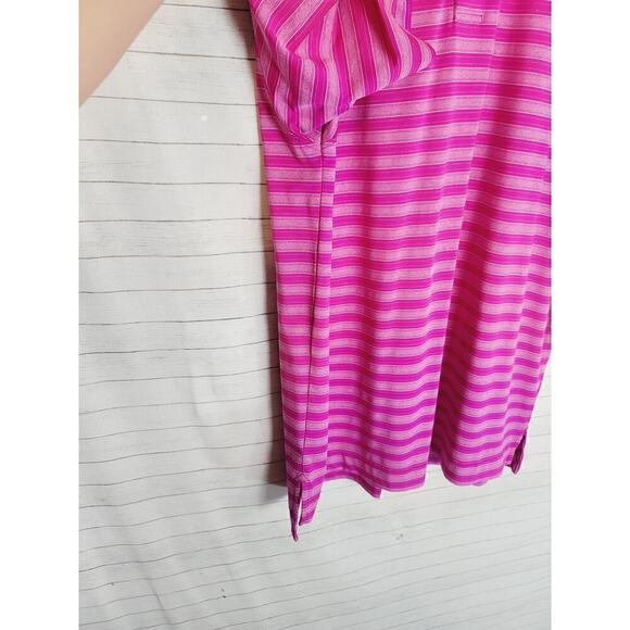 FOOTJOY STRIPED OMBRE PINK SHORT SLEEVE POLO, SZ MEDIUM - Picture 15 of 15